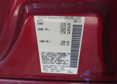 2015 Nissan Altima 2.5/S/Sv/Sl from USA, damaged, VIN 1N4AL3AP1FC117026